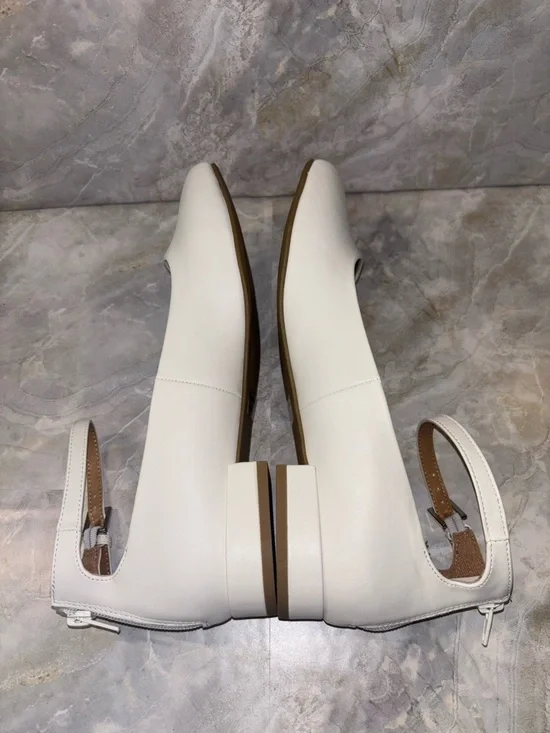 Dolce Vita DV White Ankle-Strap Flats with Square Toe - Picture 5 of 9